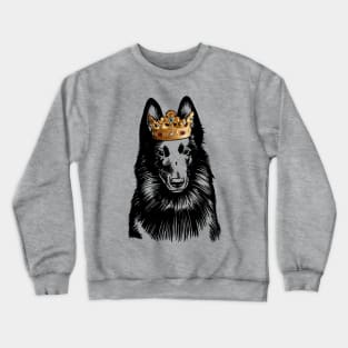 Belgian Sheepdog Dog King Queen Wearing Crown Crewneck Sweatshirt